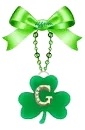 G for Miss G shamrock keychain