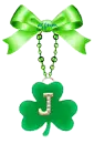 J for Jessi shamrock keychain