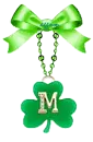 M for Marika shamrock keychain