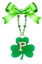 P for  Pami shamrock keychain