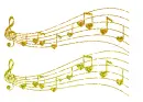 musical notes with hearts
