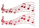 musical notes with hearts