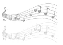 musical notes with hearts