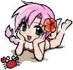 anime girl on the beach