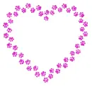 heart made of paw prints
