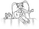 anime girl playing guitar