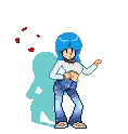 dancing blue doll with roses