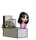 doll falling sleep while using her pc