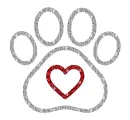 paw print and heart