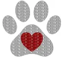 paw print and heart