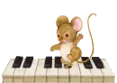 mouse dancing on piano keys