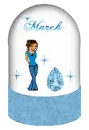 March doll snow globe