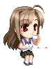 anime girl drinking tea while sitting