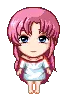 pink doll using a big t shirt
