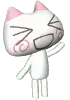 white kitty waving