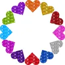 frame made of hearts