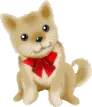 dog with a bow