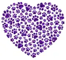 heart made of paw prints