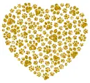 heart made of paw prints