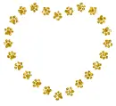 heart made of paw prints