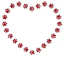 heart made of paw prints