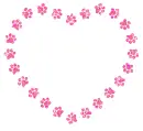 heart made of paw prints