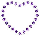 heart made of paw prints