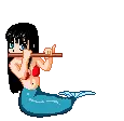 mermaid playing the flute