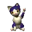 waving purple kitty 3d