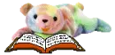 rainbow teddy bear reading