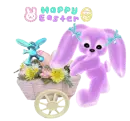 bunny pushing cart