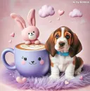 Basset Hound and Easter Bunny