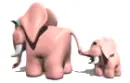 two pink elephants