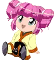 sitting anime girl