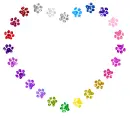 heart made of paw prints