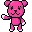 pink bear walking