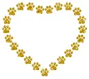 heart made of paw prints