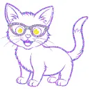 a cat with glasses