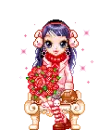 sitting doll with roses