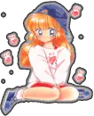 sitting anime girl