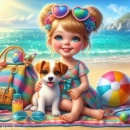 Cute girl fun at the beach #2