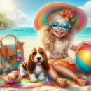 Cute girl fun at the beach #3