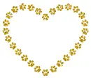 heart made of paw prints