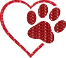 heart and paw print