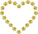 heart made of paw print