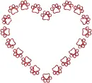 heart made of paw print