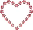 heart made of paw print