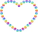 heart made of paw print