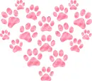 heart made of paw prints