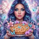 Girl with apple pie